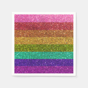 Gay pride Flagga Rand Rainbow Glitter HGBTQIA Pappersservett