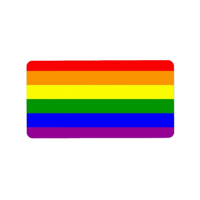 Gay pride Flagga / regnbåge Flagga Adressetikett (Framsidan)
