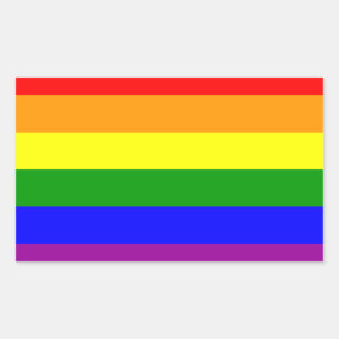 Gay pride Flagga / regnbåge Flagga Rektangulärt Klistermärke