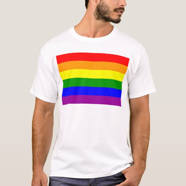 Gay pride Flagga / regnbåge Flagga T Shirt (Framsida)