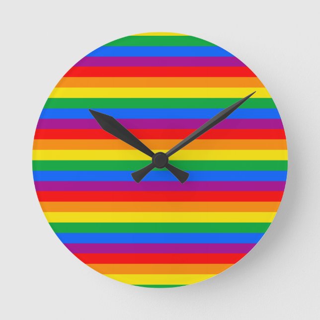 Gay pride Flagga Rund Klocka (Framsida)