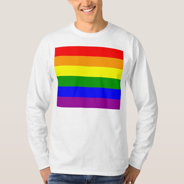 Gay pride Flagga Tee Shirt (Framsida)