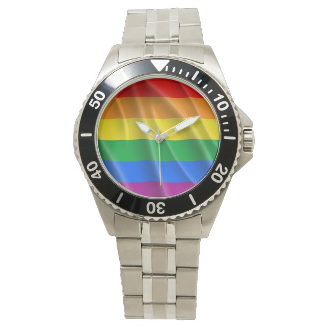 GAY PRIDE FLAGGA VÅGIGT DESIGN - PRIDET 2014 ARMBANDSUR (Framsida)