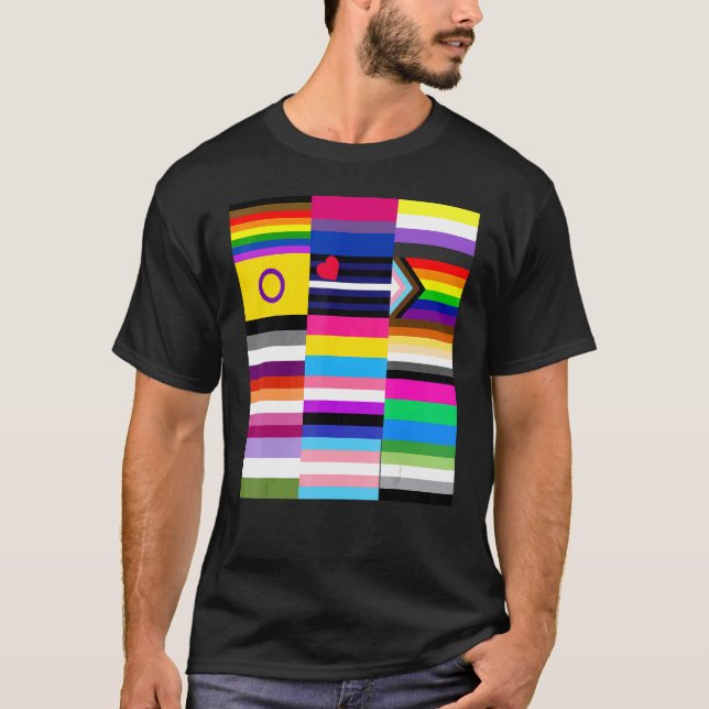 Gay pride Flaggor Regnbåge Ord Design T Shirt (Framsida)