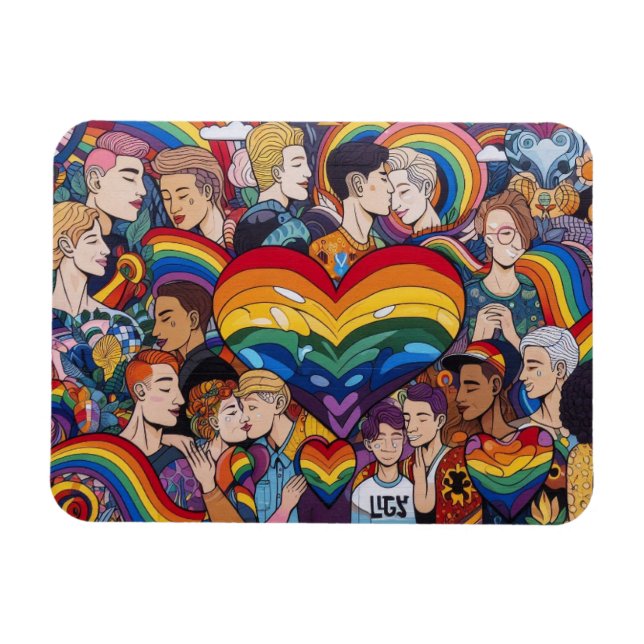 Gay pride flexibla magnet (Horisontell)