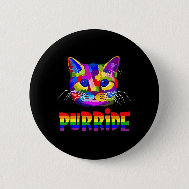 Gay Pride för Kvinnor Män HBTQ Pappa Katt Present  Knapp (Framsida)