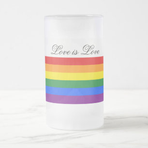 Gay pride för lesbisk för flagga LGBT för Frostat Ölglas