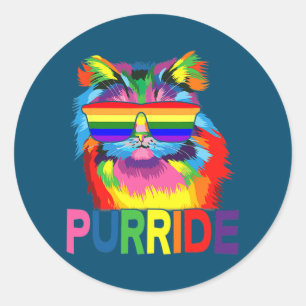 Gay pride För Manar LGBT Kattpurride Runt Klistermärke