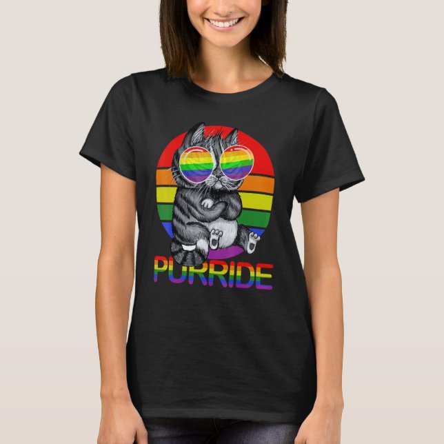 Gay pride för Manar LGBT Pappa Cat Purrid T Shirt (Framsida)
