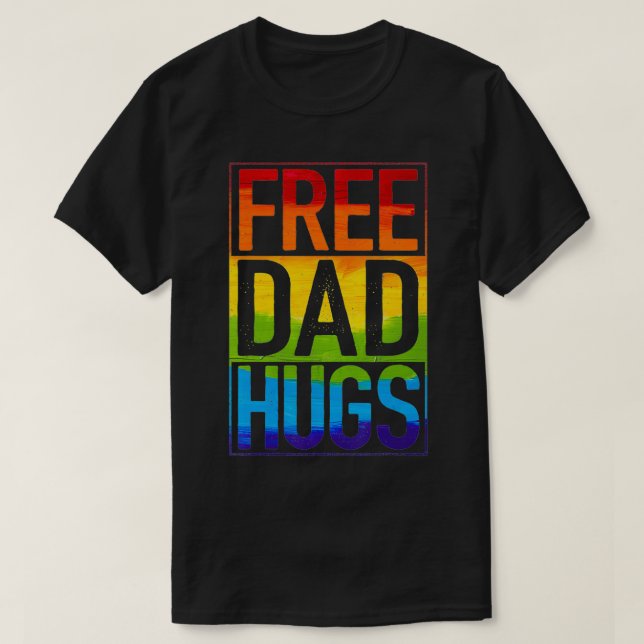 Gay pride Free Pappa Hugs Rainbow LGBT HGBTQ Pride T Shirt (Design framsida)