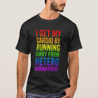 Gay pride Funny Cardio Gym LGBT Awareness Rainbow T Shirt