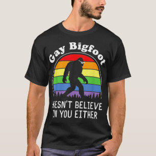 gay pride Funny Gay Bigfoot Rainbow Sasquatch Retr T Shirt