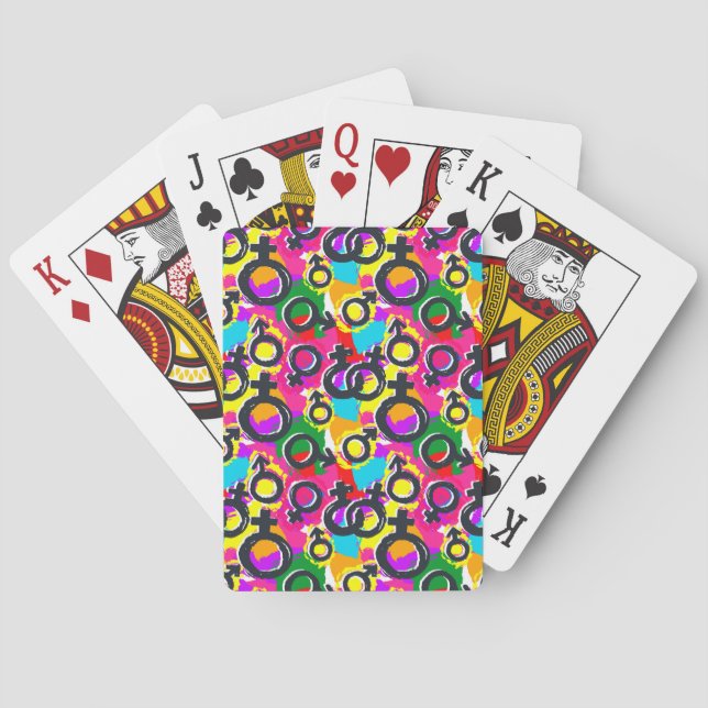 Gay pride Gender Neon Mönster Casinokort (Baksidan)
