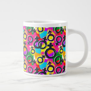 Gay pride Gender Neon Mönster Jumbo Mugg