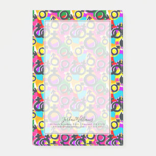 Gay pride Gender Neon Mönster Post-it Block