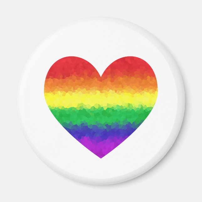 Gay pride Geometric Rainbow Heart HGBT Kärlek Magnet (Framsidan)