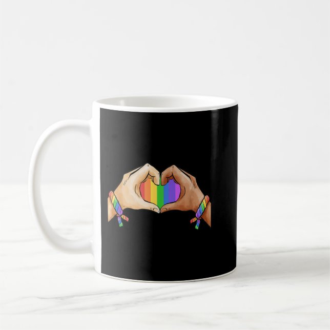 Gay pride Gif HBT Rainbow Ice Cream Tee Kaffemugg (Vänster)