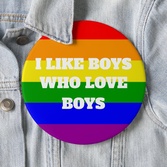 Gay pride gillar Boys som kärlek pojkar Knapp (In Situ)