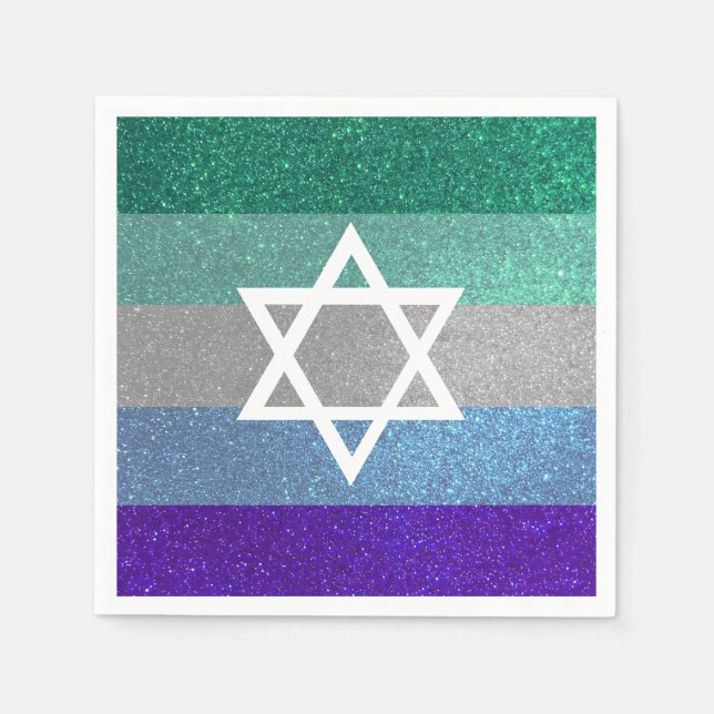 Gay pride Glitter Pub Mitzvah judisk stjärna av Da Pappersservett (Framsidan)