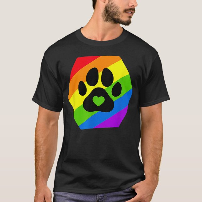 Gay pride Hårig LGBTQ Rainbow Flagga T Shirt (Framsida)