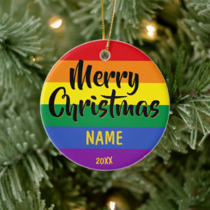 gay pride HBT Rainbow Personlig jul Julgransprydnad Keramik