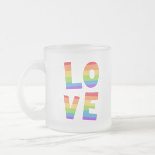 Gay pride HBT-regnbåge flagga Kärlek är Kärlek HBT Frostad Glasmugg