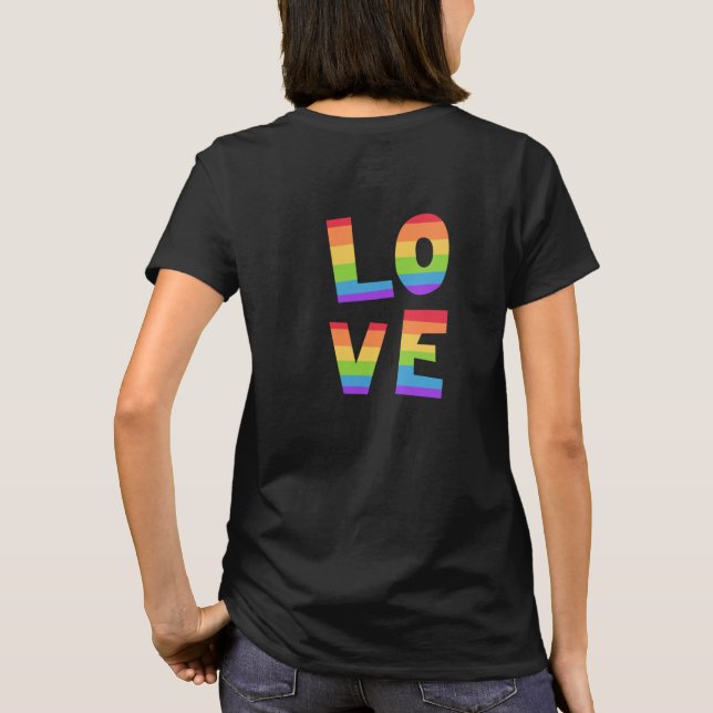 Gay pride HBT-regnbåge flagga Kärlek är Kärlek HBT T Shirt (Baksida)
