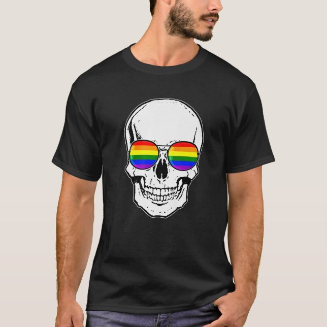 Gay pride HBT-skal med regnbågssolglasögon T Shirt (Framsida)