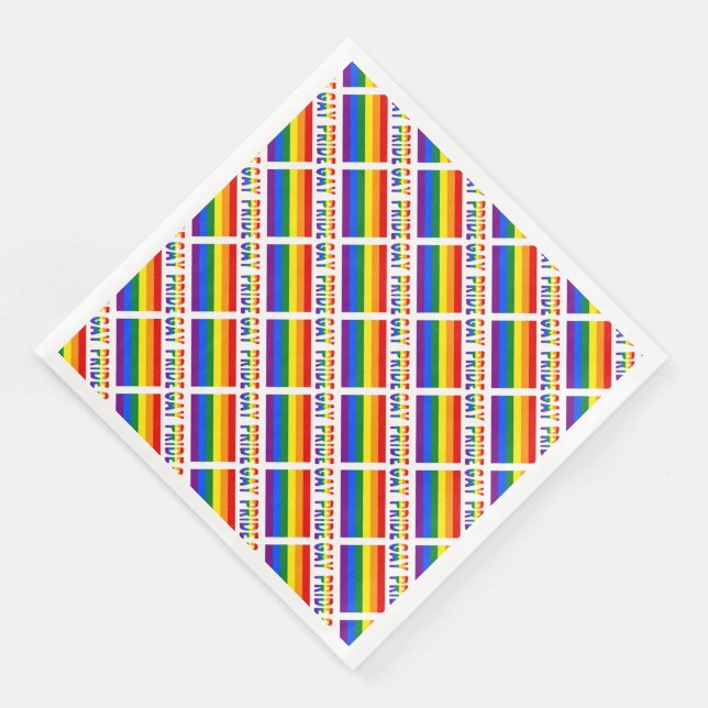 Gay Pride HBTQ Regnbåge Kakelparty Pappersservett (Hörn)