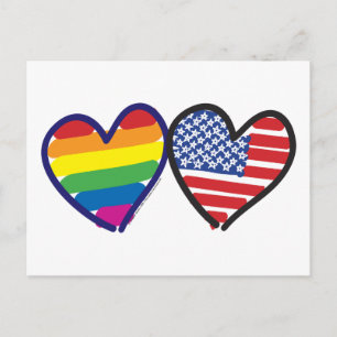 GAY-PRIDE-HEART-AND-FLAGGA VYKORT