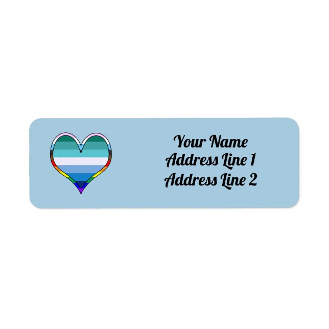 Gay pride Heart-etikett Returadress Etikett (Framsidan)