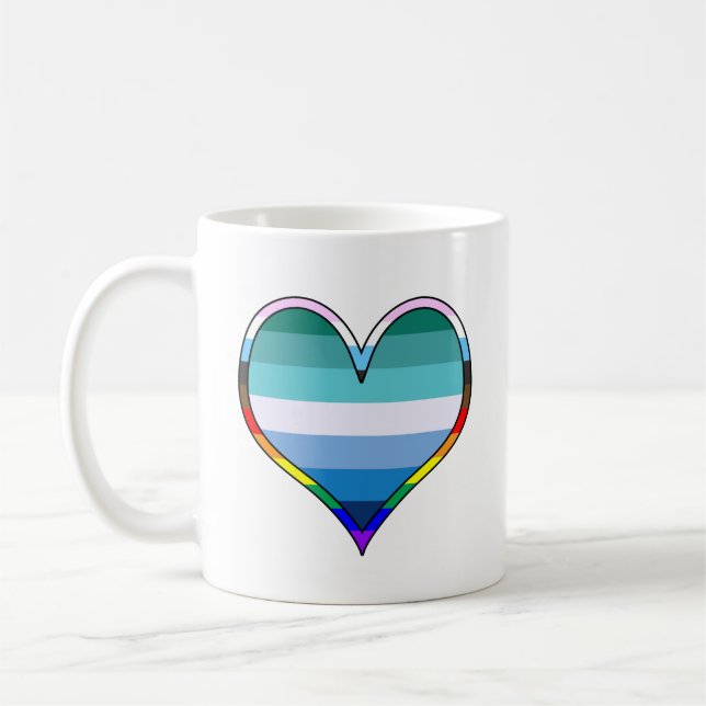 Gay pride Heart Kaffemugg (Vänster)