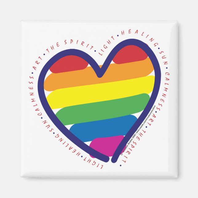 Gay pride Heart och Ord Magnet (Framsidan)
