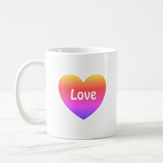 Gay pride Heart Rainbow Kärlek HGBTQ Kaffemugg (Vänster)