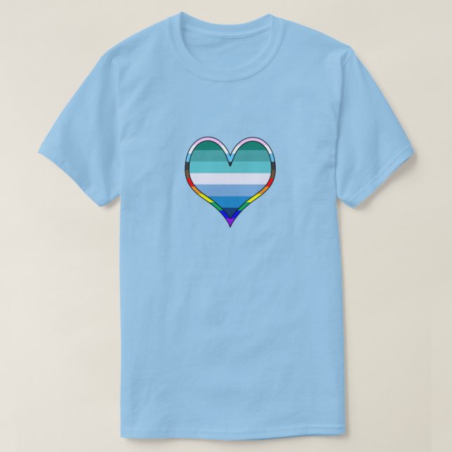Gay pride Heart T Shirt (Design framsida)