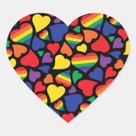 Gay pride Hearts Mönster Sticker Hjärtformat Klistermärke