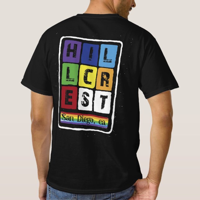 gay pride Hillcrest San Diego California Retro Vin T Shirt (Baksida)