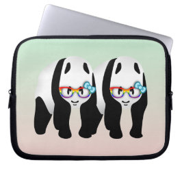 Gay pride Hipster Pandas Laptop Sleeve