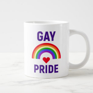 Gay pride Hjärt och regnbåge Jumbo Mugg