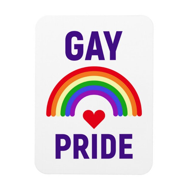 Gay pride | Hjärt och regnbåge Magnet (Vertikal)