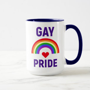 Gay pride Hjärt och regnbåge Mugg