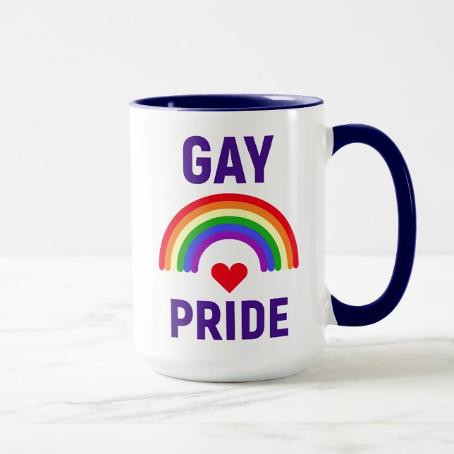 Gay pride| Hjärt och regnbåge Mugg (Höger)