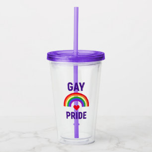 Gay pride Hjärt och regnbåge Take Away Mugg