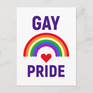 Gay pride Hjärt och regnbåge Vykort