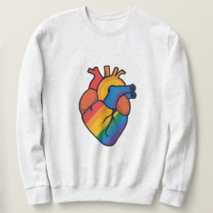 Gay pride hjärta lång ärmad tröja