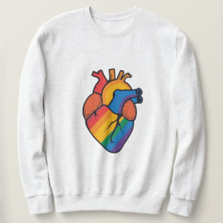 Gay pride hjärta lång ärmad tröja
