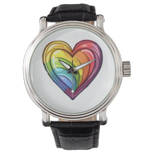 Gay pride hjärtkonstruktion armbandsur