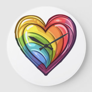 Gay pride hjärtkonstruktion stor klocka