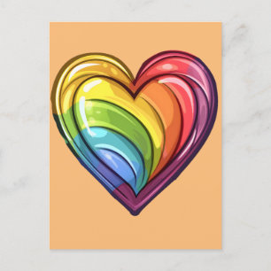 Gay pride hjärtkonstruktion vykort