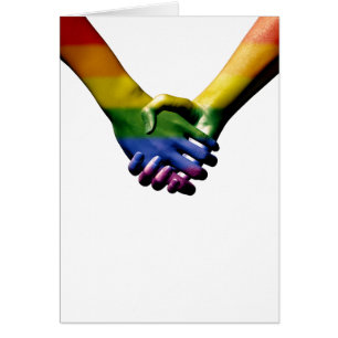 Gay pride Holding Händer hälsningskort
